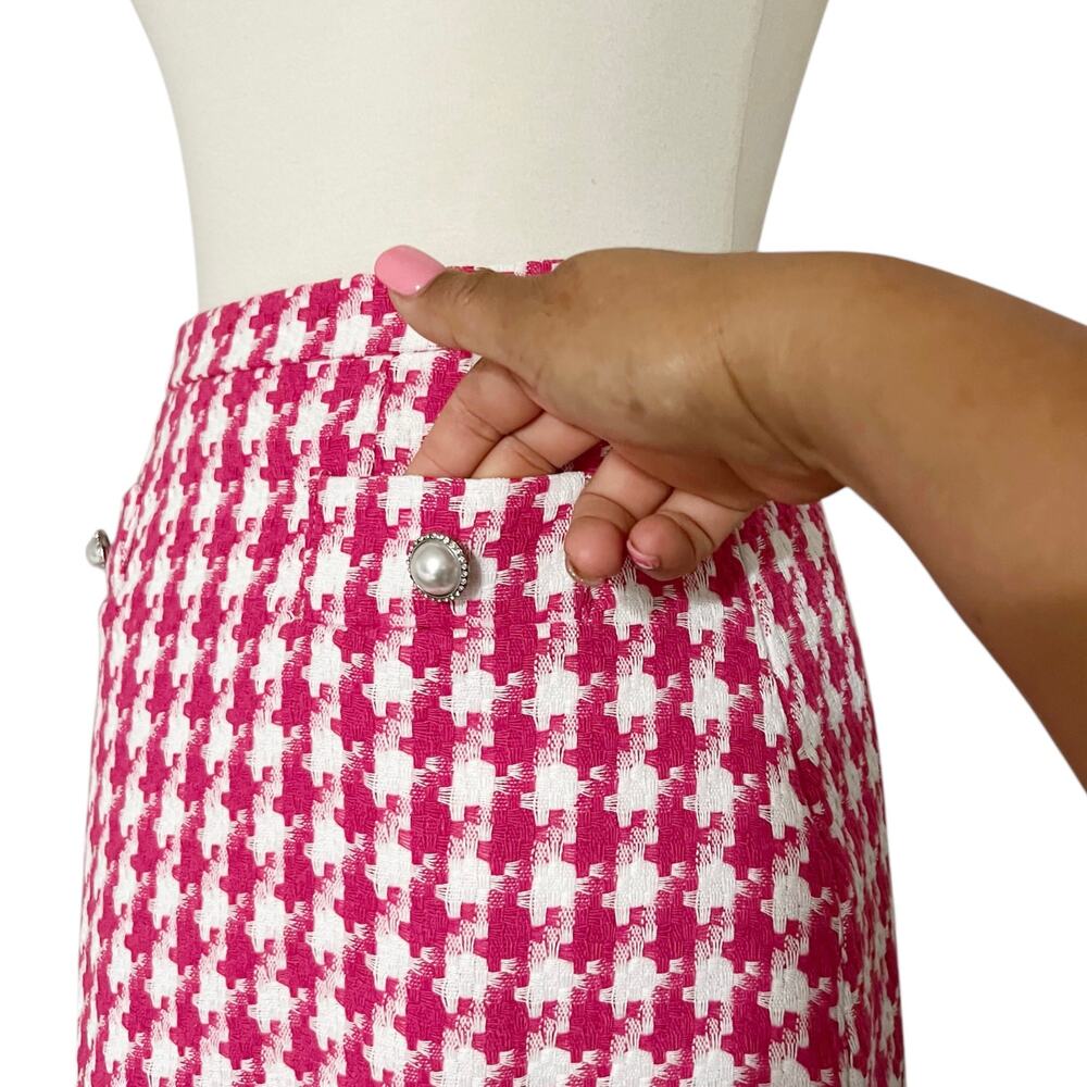 NWT‎ WAYF Women's Houndstooth Tweed Blazer & Skirt Two-Piece Set Size XS - Picture 9 of 12